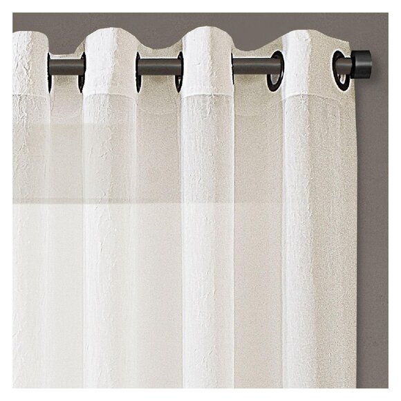 NEW Regal Home Grommet Top Sheer Single Curtain Panel Ivory Off White 50x95 - Picture 4 of 7